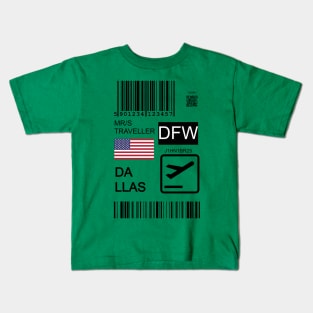 Dallas USA travel ticket Kids T-Shirt